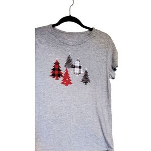 Christmas Holiday Tree Classic Shirt Adult Size Large Santa Plaid Modern Trads